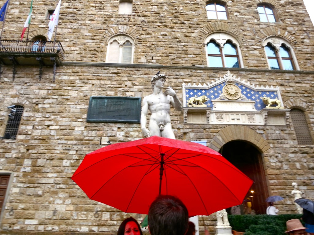 Raining in Florence Italy