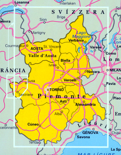 map of Piemonte / Piedmont 