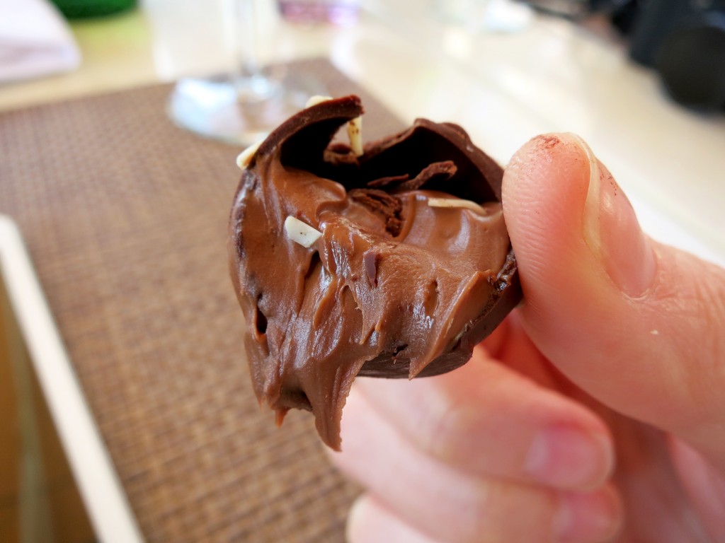 Lunch in Lucca, fresh chocolate truffle
