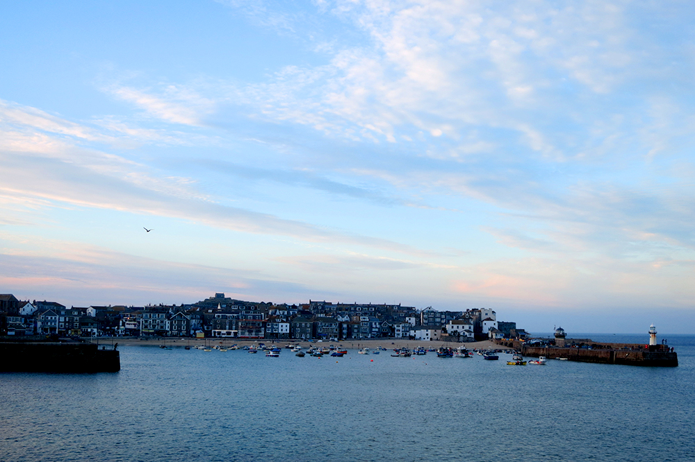 Walking in St. Ives Cornwall at Sunset