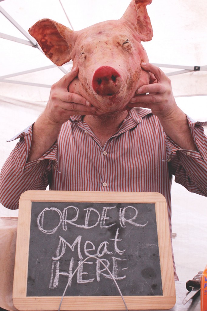 Butcher in Seattle Farmers Market in Ballard