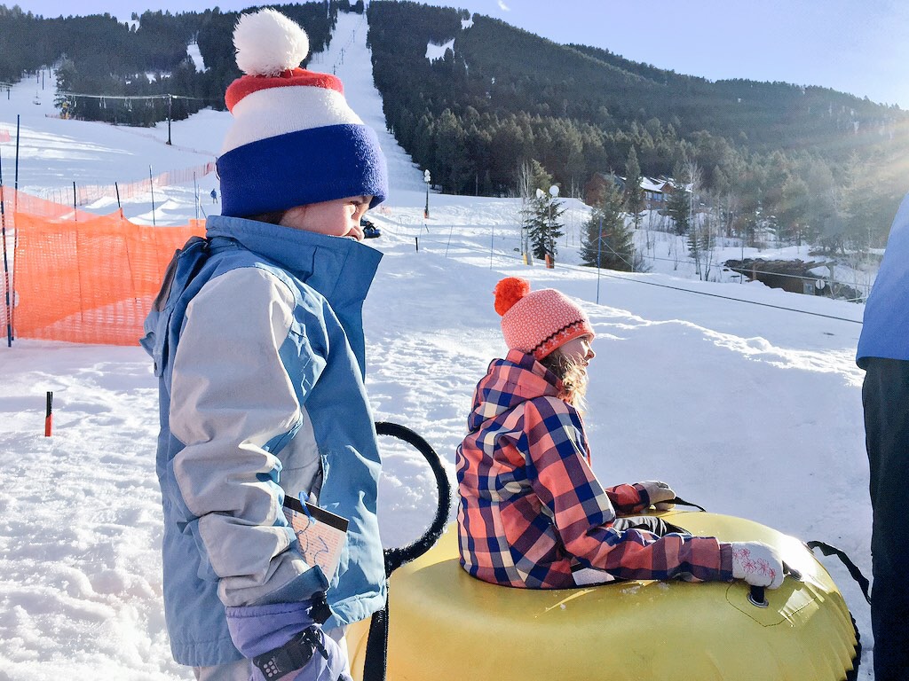 Girls tubing in Snow King Mountain